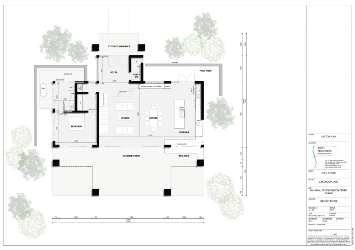 Three bed villa floorplan 1